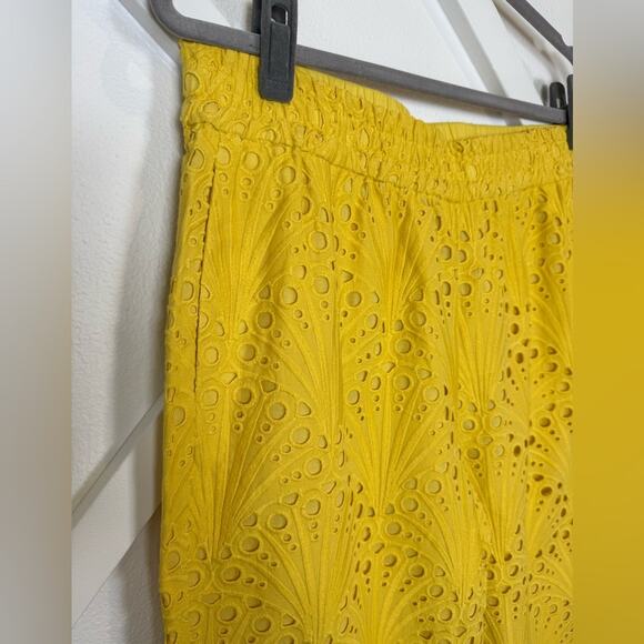 NWT Andie Swim The Suasi Crop Pant Eyelet Detail Pineapple Yellow Size Large - Picture 4 of 10